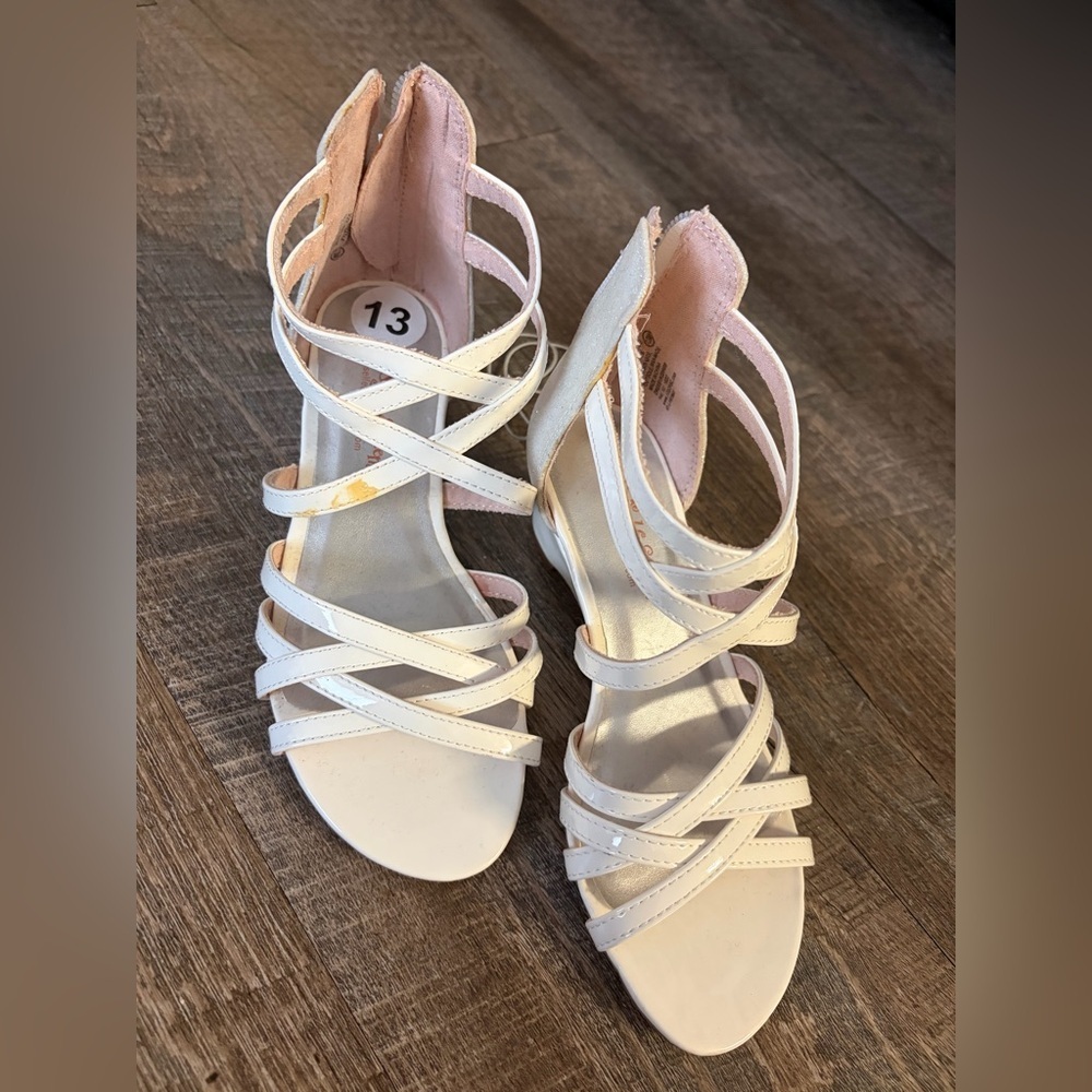 Self Esteem Girls White Strappy Dress Sandals - Picture 4 of 5